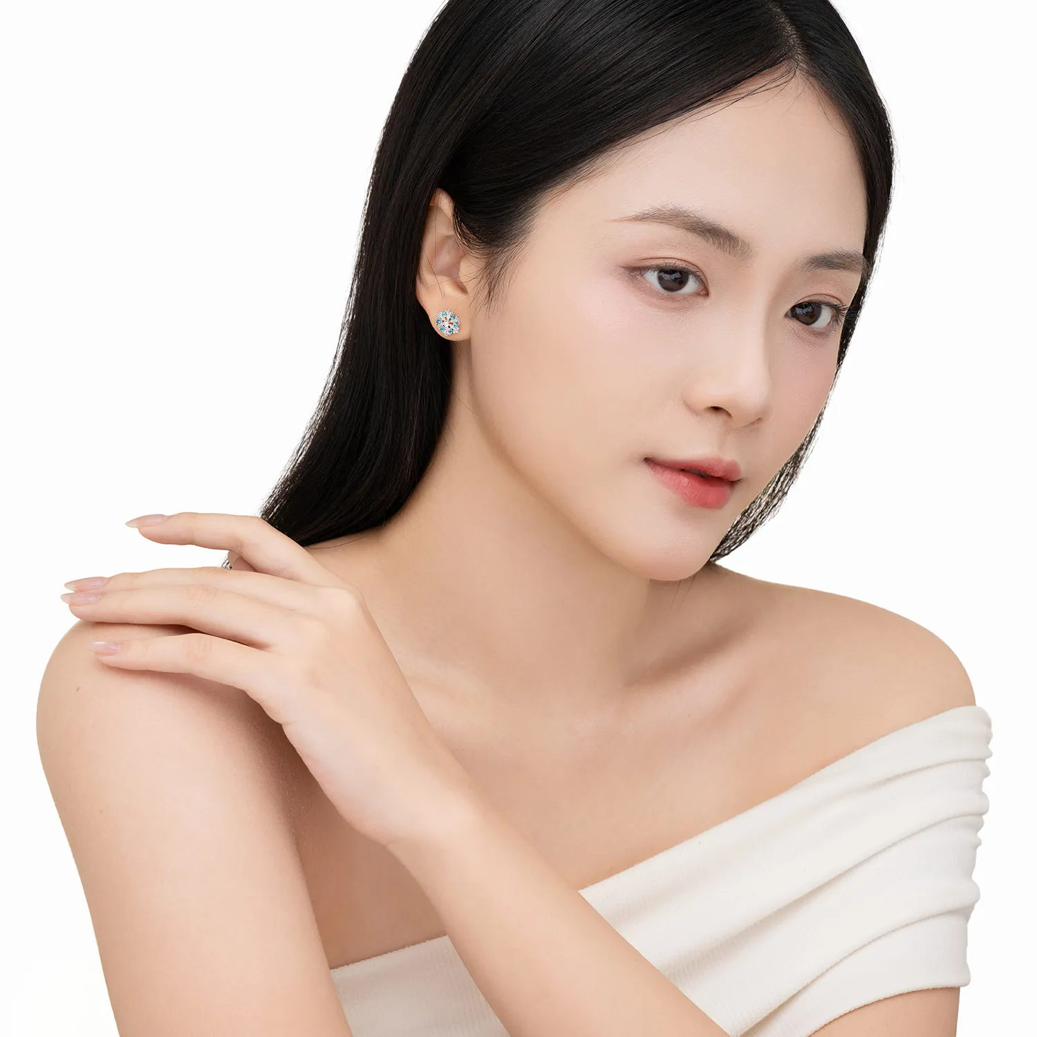 Bông tai Vàng 10K đá Màu Magic Snow -  - 02