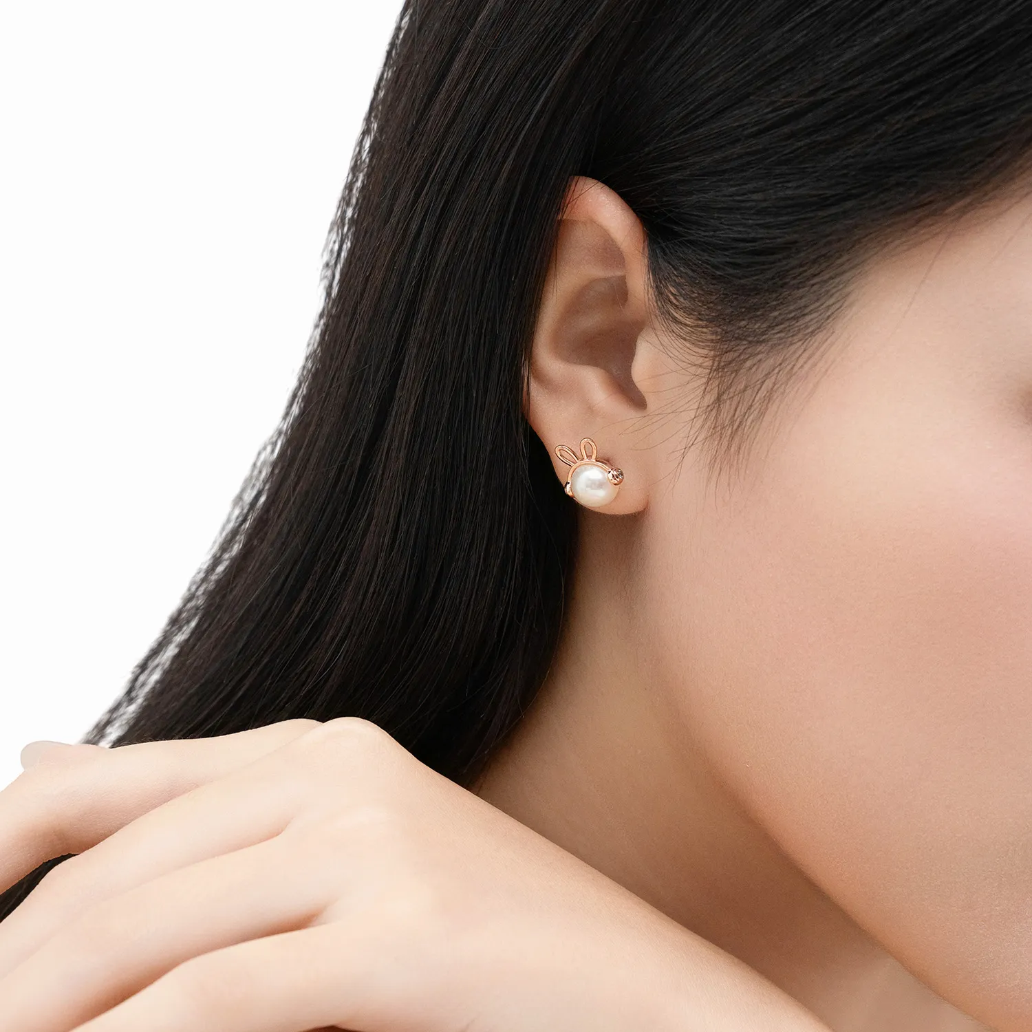 Bông tai Vàng 10K Ngọc trai J-Rabbit - BTBTCC112 - 04