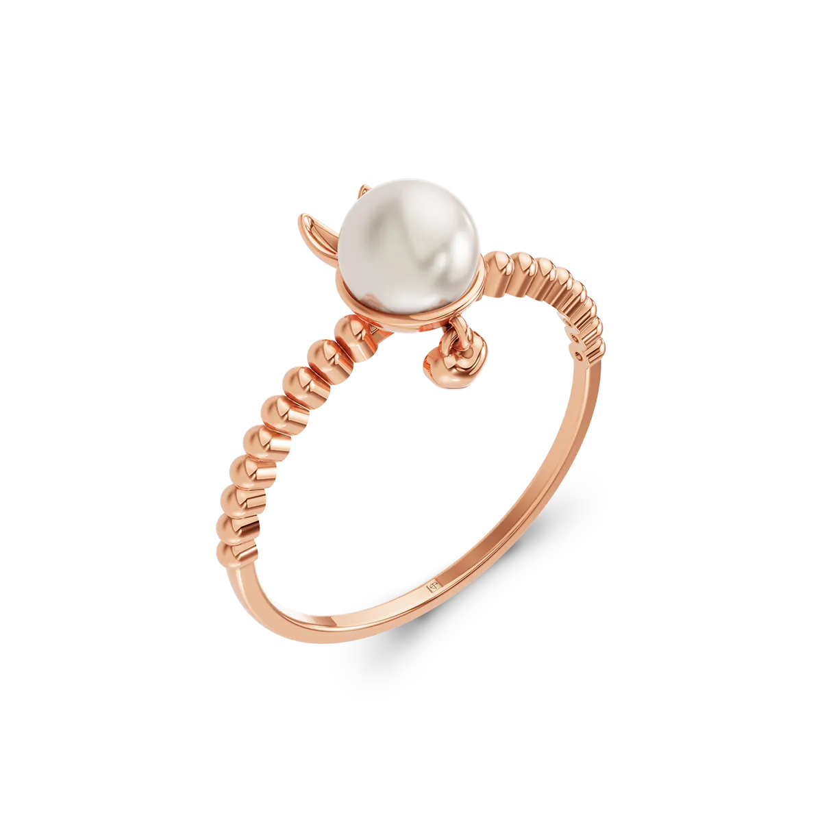 Nhẫn thời trang Vàng 10K Ngọc trai Bunny Bell - NLF524 - 01