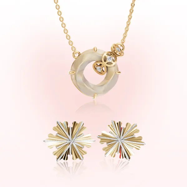 Combo dây chuyền tặng mẹ và bông tai tặng vợ