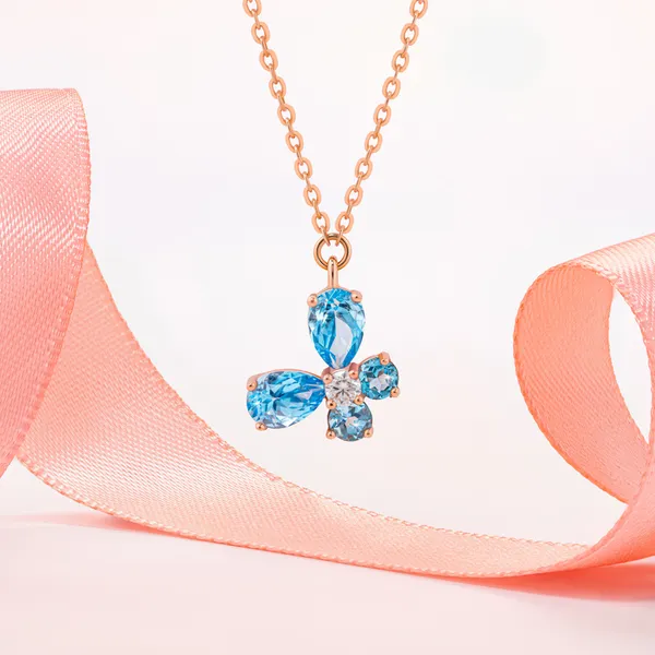 Dây chuyền Vàng 10K đá Topaz thiên nhiên