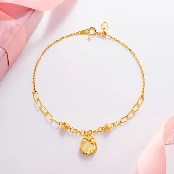 Lắc Vàng 10K Đá mother of pearl